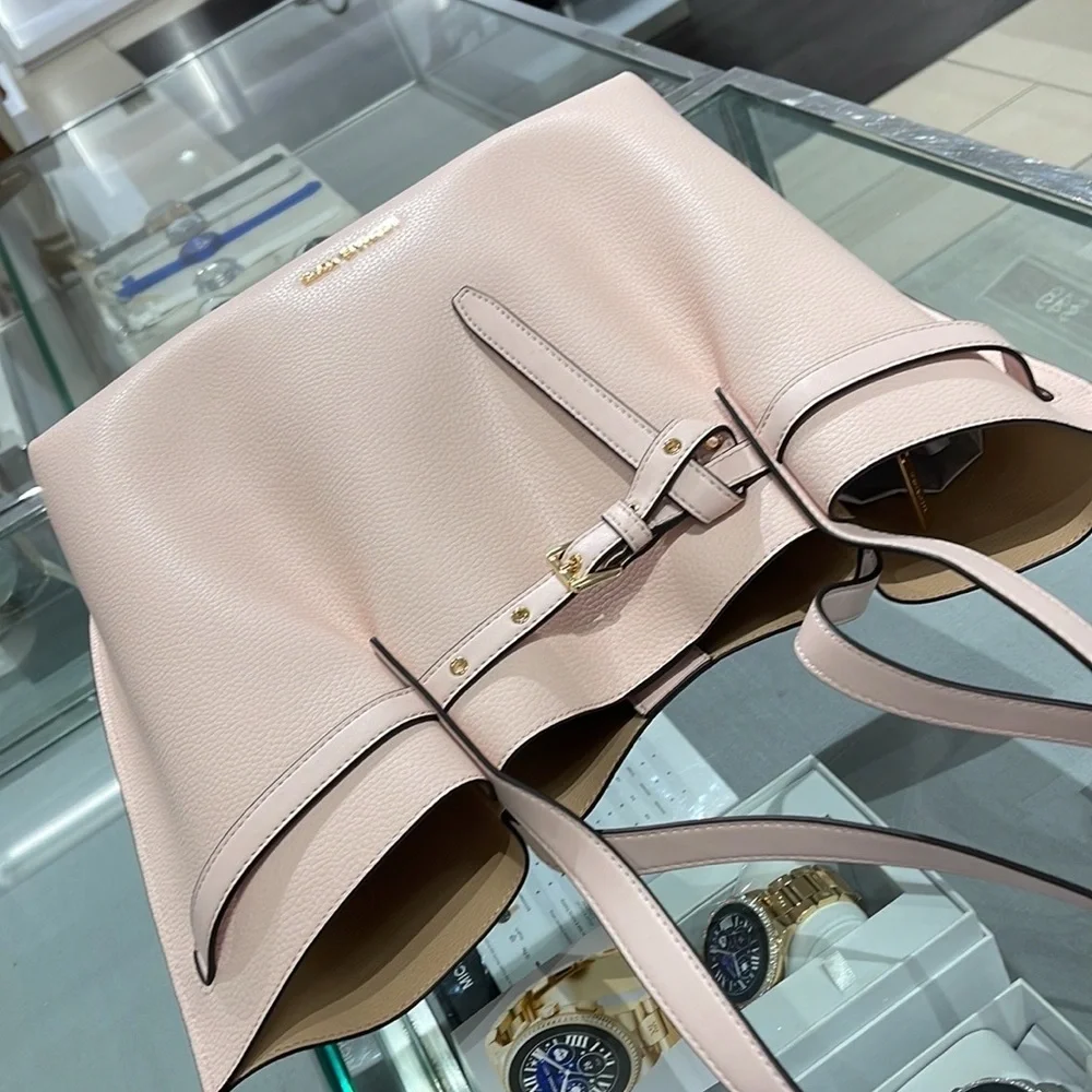 MICHAEL KORS Emilia Large Pebbled Leather Tote Bag POWDER BLUSH